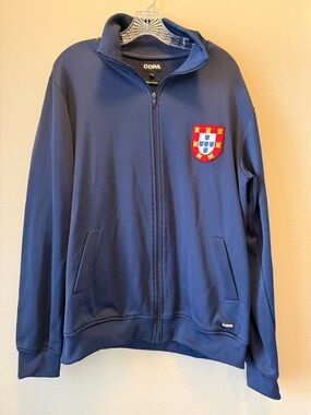 COPA Portugal 1972 Retro Football/Soccer Track Jacket - Navy Blue - Size Large